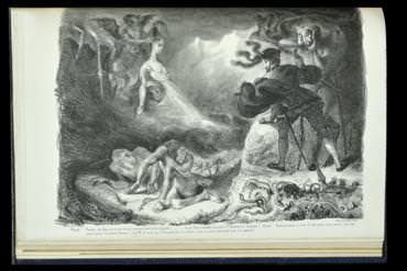 [Fig. 5 : lithographie « Nuit de Sabbat : l’ombre de Marguerite apparaissant à Faust »]